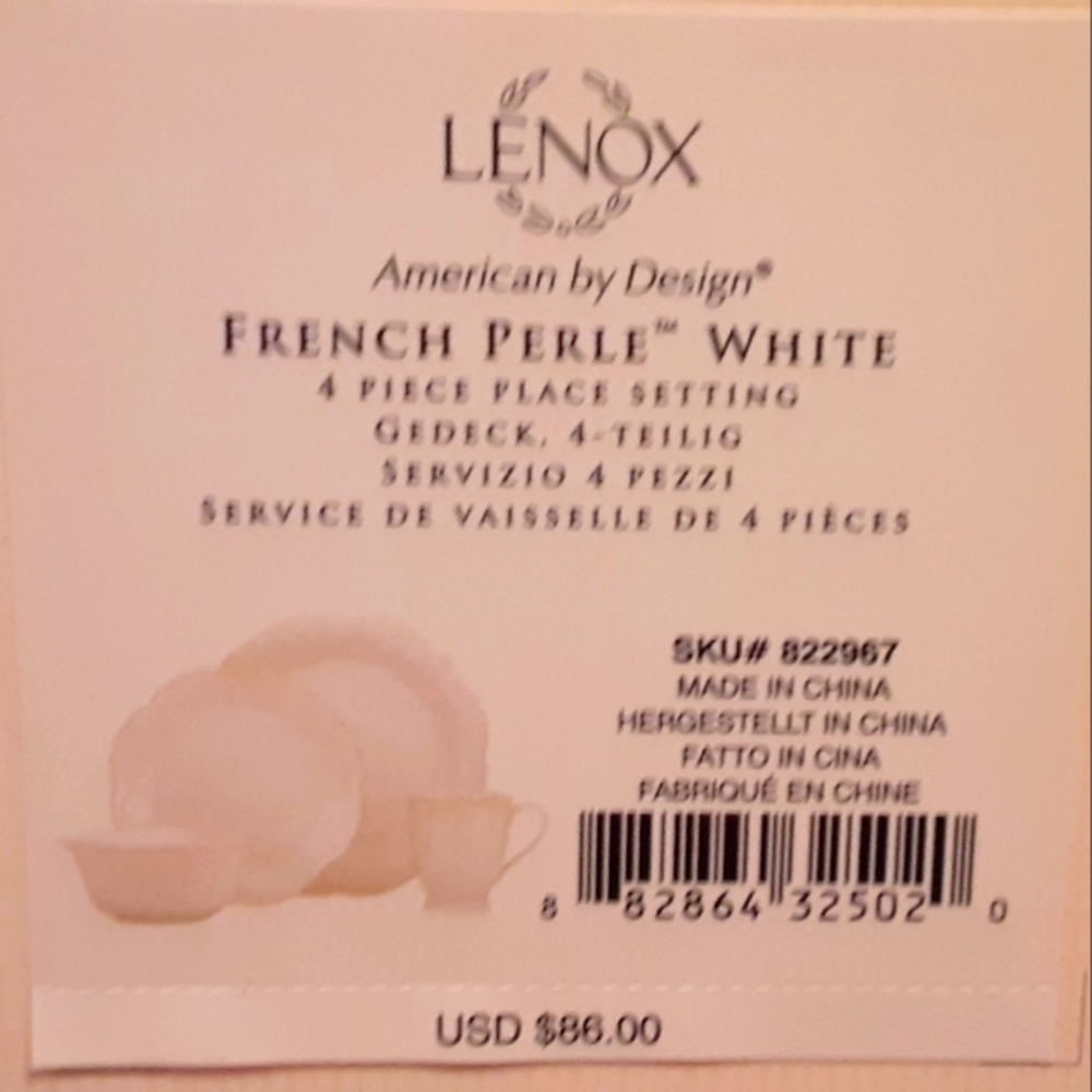 Lenox French Perle White 4-piece place setting - Picture 6 of 6